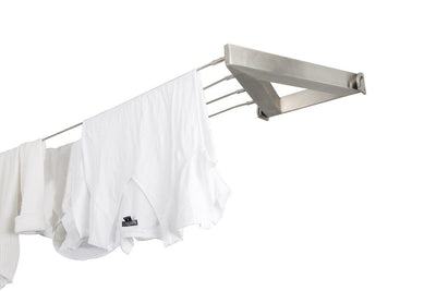 Evolution 316 Stainless Steel Clothesline - 4 Line Stainless Steel Right Side Perspective With Hanged Shirt